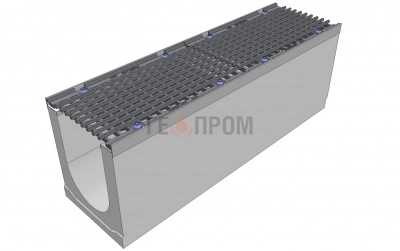 лоток водоотводный бетонный super dn200 h=330 с решеткой чугунной вч (комплект) кл. d400
