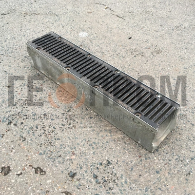 лоток водоотводный бетонный геопром 150/180/100 с решеткой
