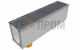 лоток водоотводный бетонный super dn150 h=275 с решеткой чугунной вч (комплект) кл. е600 с вертикальным водосливом
