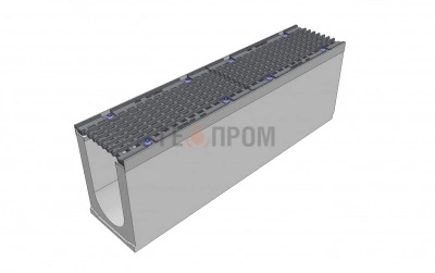 лоток водоотводный бетонный super dn150 h=310 с решеткой чугунной вч (комплект) кл. d400
