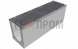 лоток водоотводный бетонный super dn200 h=330 с решеткой чугунной вч (комплект) кл. d400
